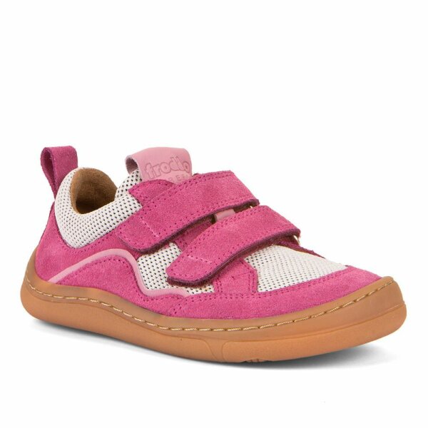 Froddo Barefoot Lowcut Sneaker Veloursleder/Textil D-Velcro Klett fuxia/pink